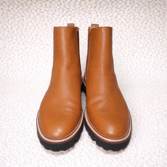 Madewell Leather Citywalk Chelsea Lug Sole Boots Brown English Saddle Size W 11 - Picture 4 of 10